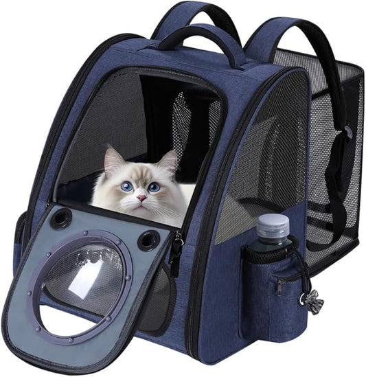 Bubble Cat Backpack Carrier, Expandable Cat Carrier Backpack, Breathable Pet by GROXKOX