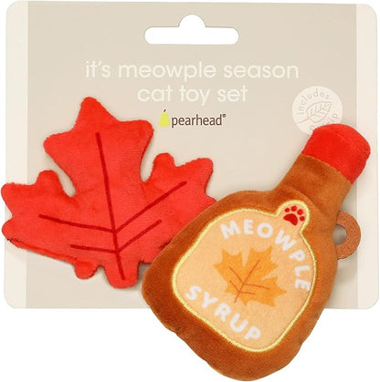 Pearhead Fall Maple Leaf Cat Toy Set – 2-Pack Crinkle and Catnip Teaser Toys - Image 7