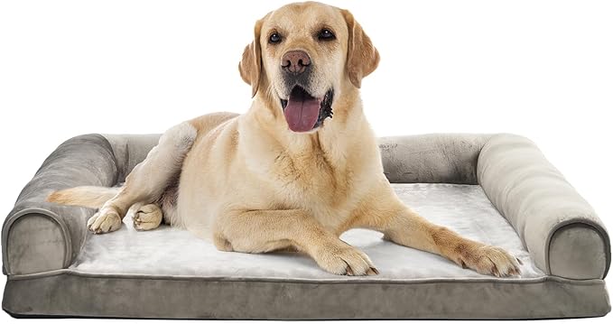 Amazon Basics Dog Bed with Cooling Gel Memory Foam, Pressure-Relief Support by AmazonBasics