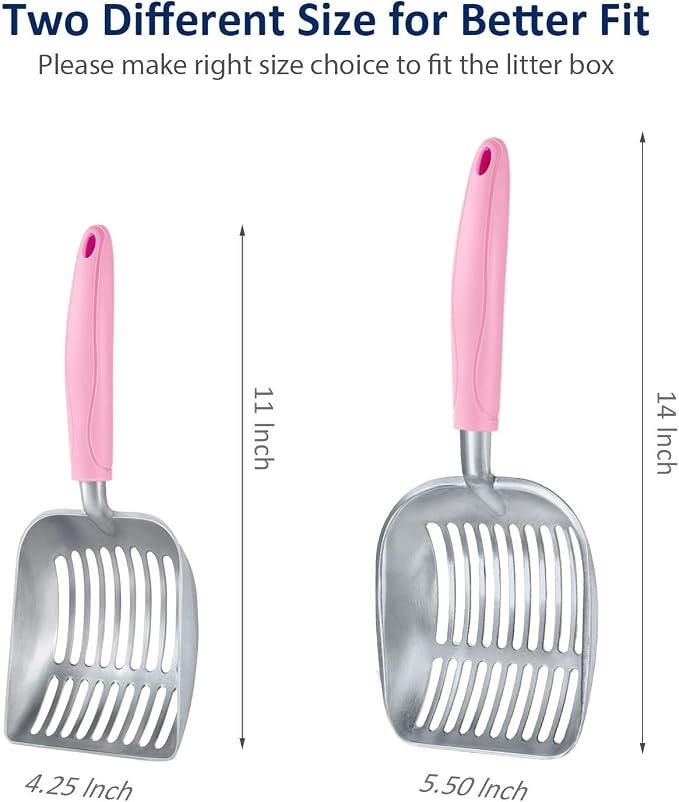 WePet Cat Litter Scoop, Aluminum Alloy Sifter, Kitty Metal Scooper, Deep Shovel - Image 3