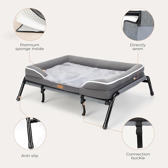 Lekereise Raised Dog Bed for Small Dog 32x25 Inch, Comfortable Orthopedic Pet - Image 6