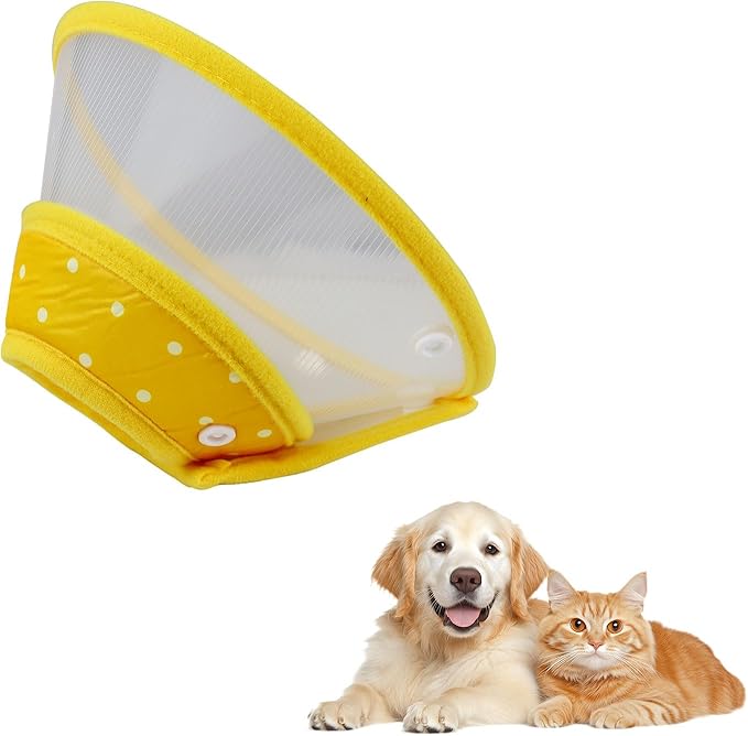 Pet Cone Recovery Dog Cone Adjustable Dog Collar Clear Padded Collar by Andiker-ServingforYou