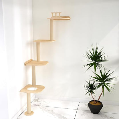 Wall-Mounted Tall Cat Tree Cat Scratching Post, Space Saving Floor to Ceiling - Image 2