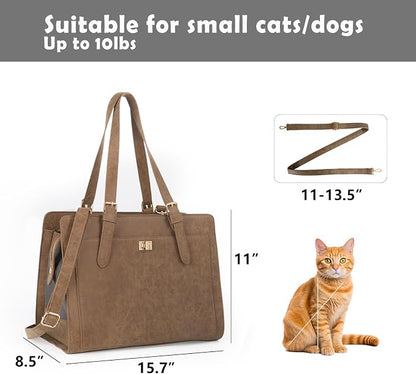 Stylish Pet Carrier Purse Leather Bag - Image 4