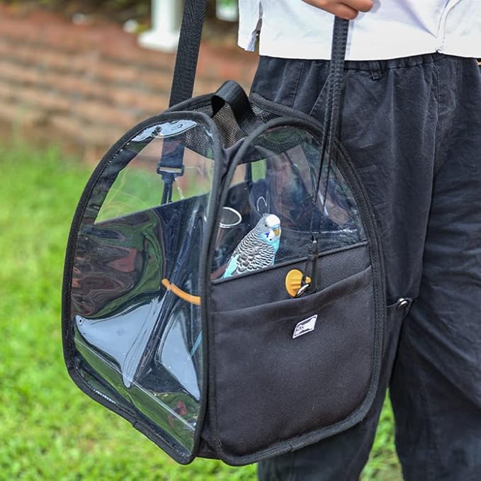 Bird Travel Cage Bag with Stand, Feeding Cup by MESINURS