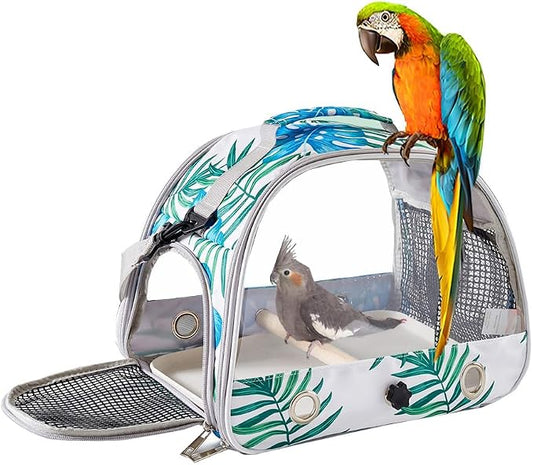 Small Bird Carrier Cage with Standing Perch & Tray Portable & Breathable Pet by Unknown