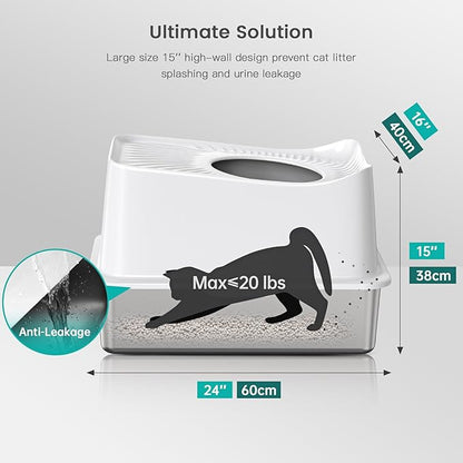 Stainless Steel Cat Litter Box, Large Top Entry Litter Box - Image 3