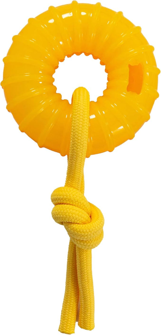 Outward Hound Gummiez Peach Ring 2-in-1 Dental Dog Chew Toy and Treat Stuffer by OutwardHound
