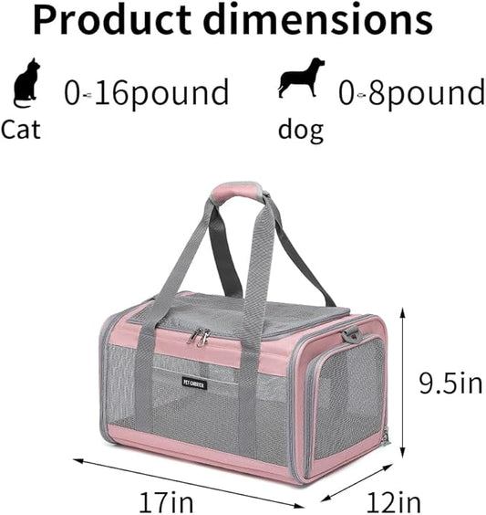 Airline Approved Pet Carrier for Cats and Small Dogs, Breathable and - Image 2