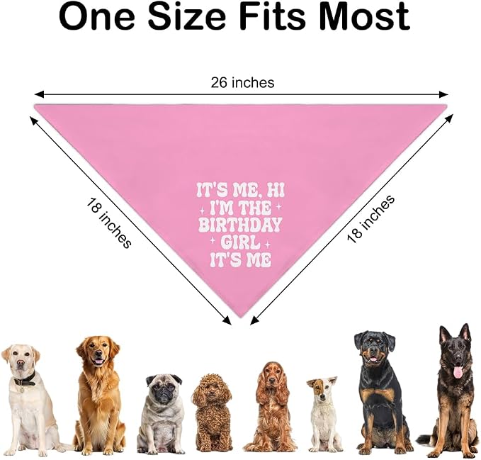 It's Me, Hi I'm The Birthday Girl Pink Dog Bandana, Cute Birthday Gifts - Image 2