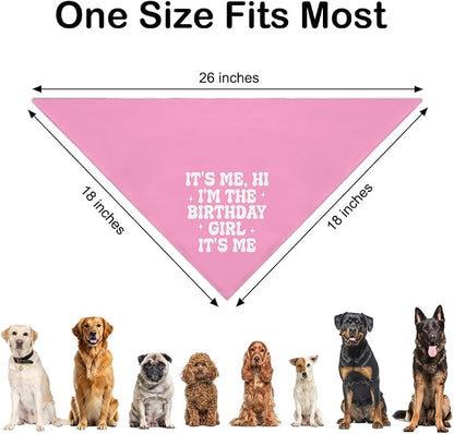 It's Me, Hi I'm The Birthday Girl Pink Dog Bandana, Cute Birthday Gifts - Image 2