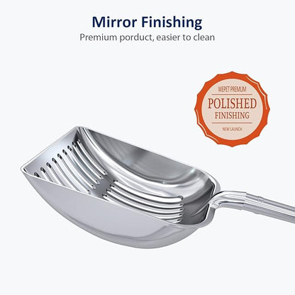 WePet Cat Litter Scoop, Aluminum Alloy Sifter, Kitty Metal Scooper, Deep Shovel - Image 4