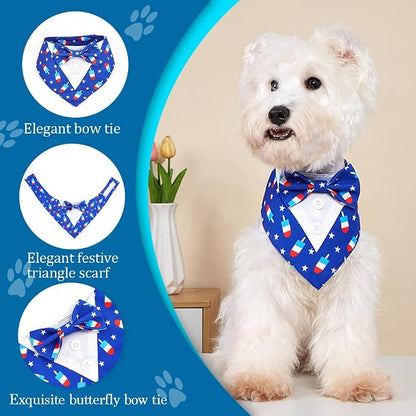 Dog Tuxedo, Adjustable Formal Wedding Outfit Bandana Dog Tux Collar - Image 3