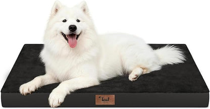 Large Comfy Washable Dog Bed, Orthopedic Egg Crate Foam Dog Crate Mat by TailStories