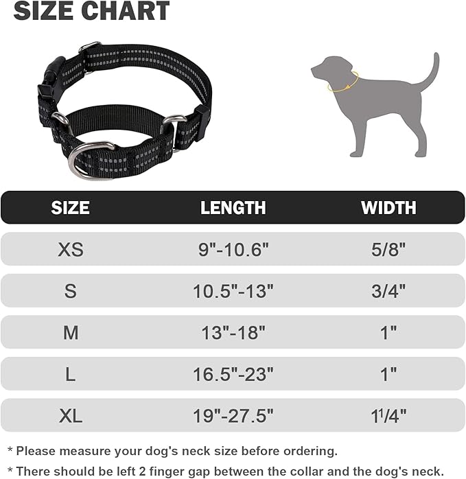 Hikiko Martingale Collar for Dogs Reflective Nylon Dog Collar - Image 6