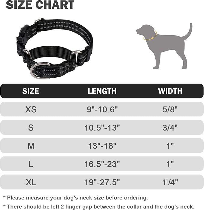 Hikiko Martingale Collar for Dogs Reflective Nylon Dog Collar - Image 6