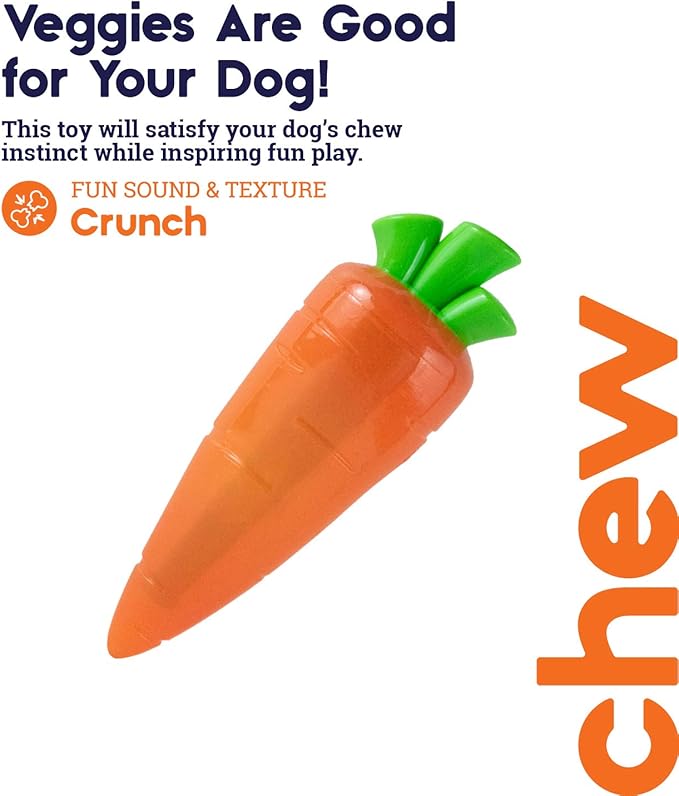 Petstages Crunch Veggies Carrot Dog Chew Toy - Image 3