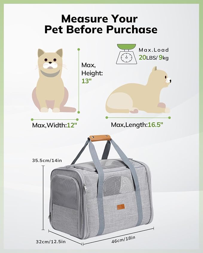 Morpilot Pet Travel Carrier Bag, Soft-Sided Dog Carrier Cat Carrier Pet Carrier - Image 5