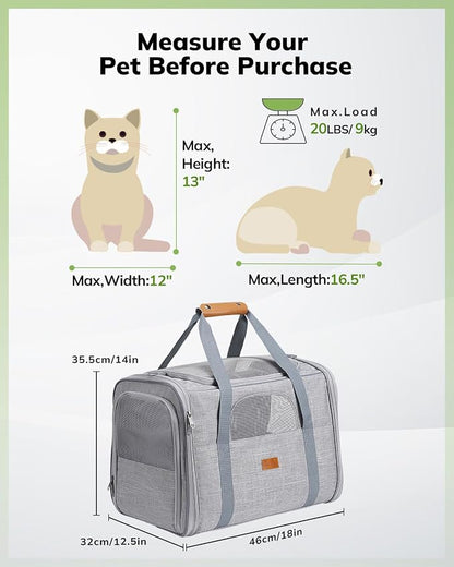 Morpilot Pet Travel Carrier Bag, Soft-Sided Dog Carrier Cat Carrier Pet Carrier - Image 5