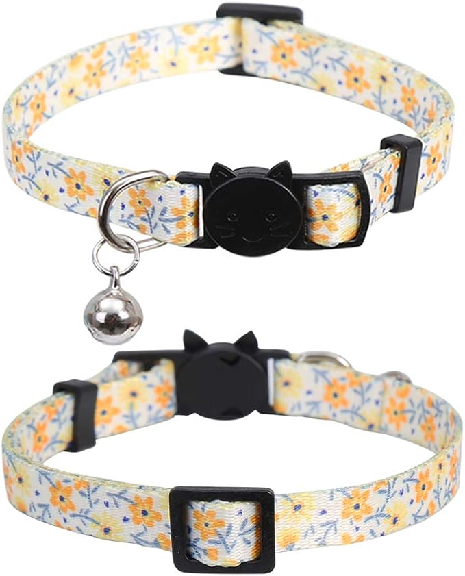 3 Pack Cat Collar Floral with Bell Breakaway Adjustable Flower - Image 4