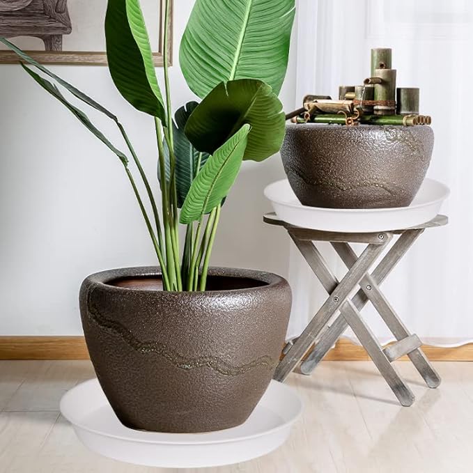 2 Pack of 17 inch Plant Saucer, 2.3" Depth Tray, Large Deep Garden Plastic - Image 6