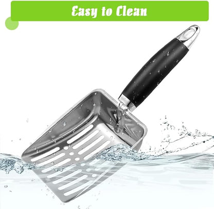 Cat Litter Scoop -Stainless Steel Cat Litter Scoop-Sturdy Mesh Scooper - Image 4