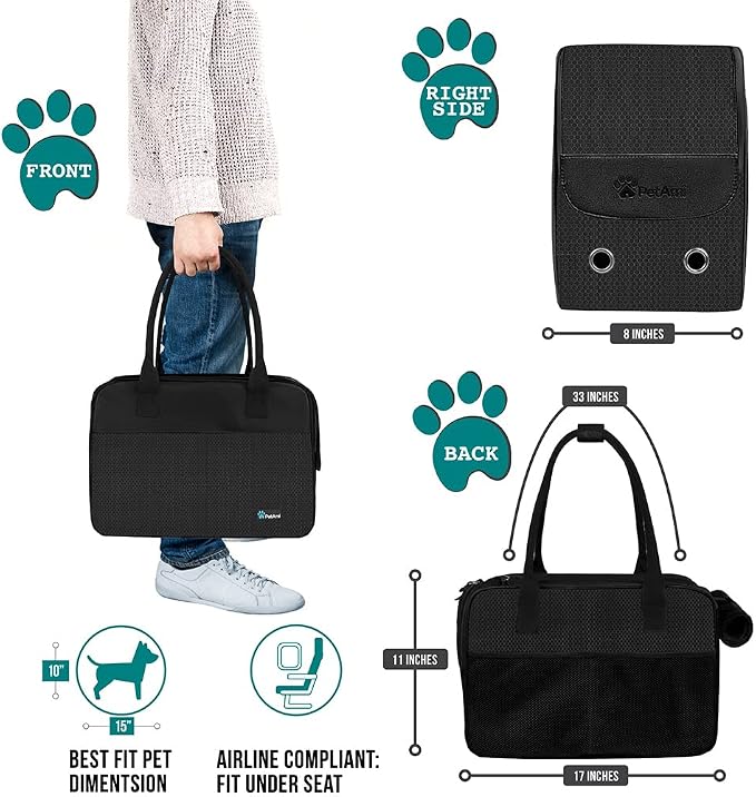 PetAmi Dog Purse Carrier for Small Dogs, Airline Approved Soft Sided Pet Carrier - Image 2