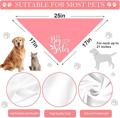 Big Sister Big Brother Dog Bandanas, Adjustable Double Sided Pet Bandana - Image 7