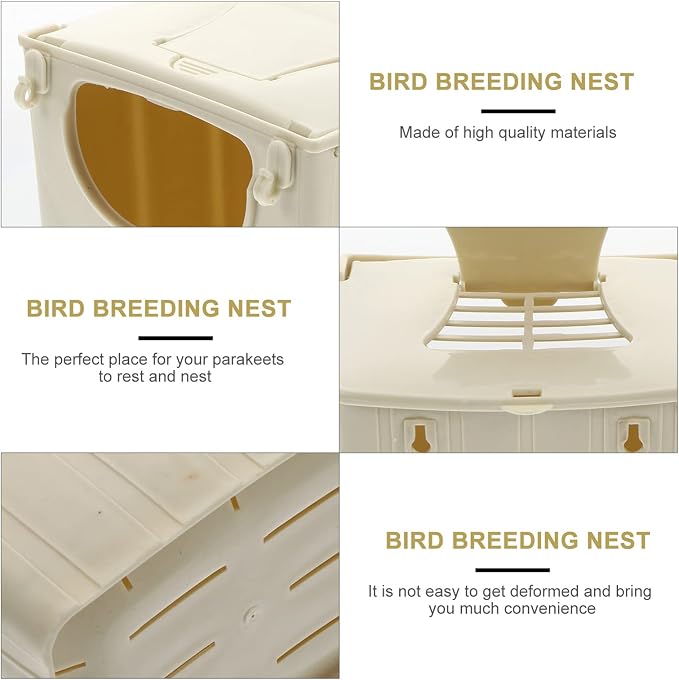 TEHAUX Parrot Breeding Box 5.1X3.9X5.1In Plastic Nesting Box Cage Mounted Bird - Image 9