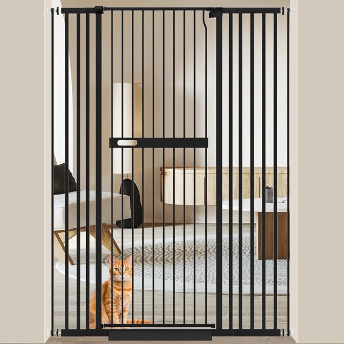 WAOWAO 71" Extra Tall Cat Pet Gate 29.92-45.66" Wide Pressure Mounted Walk by WAOWAOBABYSAFETYPRODUCTS