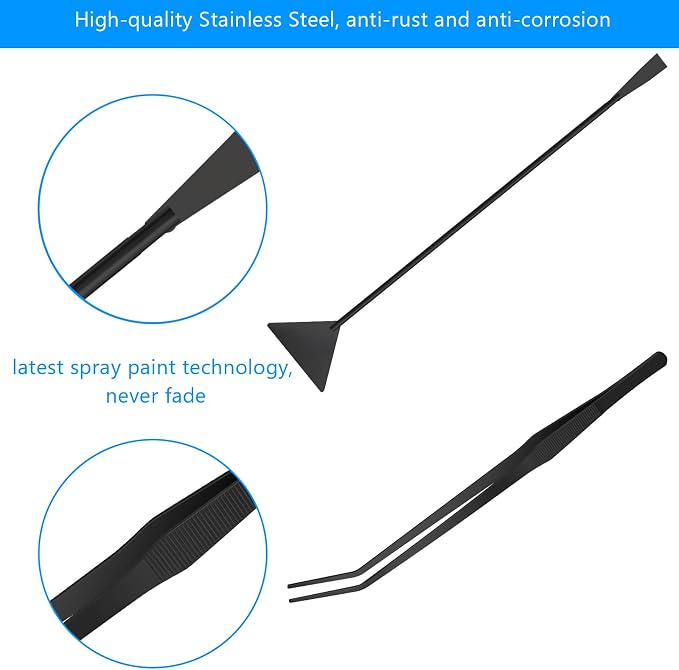 Aquarium Aquascape Tools Kit 15in, 4 in 1 Anti-Rust Aquatic Plant Aquascaping - Image 3