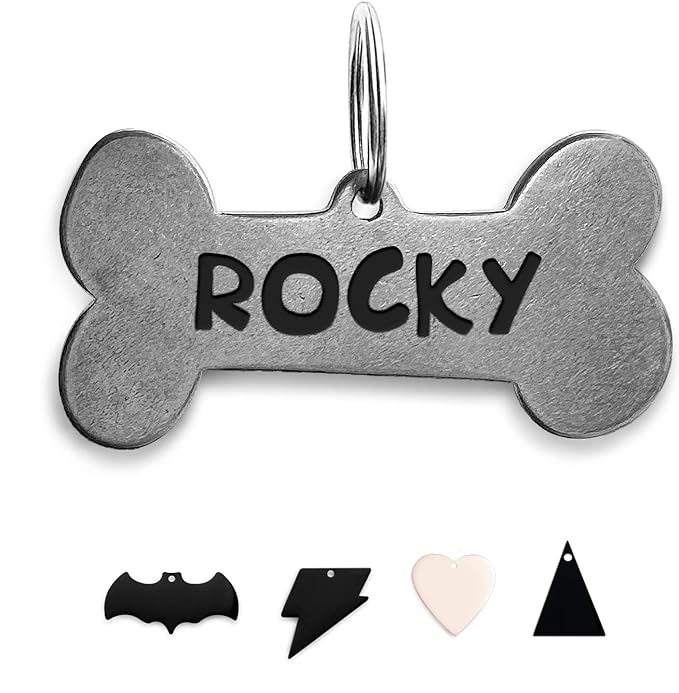 316 Surgical Grade Stainless Steel Personalized Dog & Cat ID Tags by ADOGINTHEHOUSE