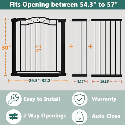 Fairy Baby 54.4"-57.0" Extra Wide Baby Gate - Image 2