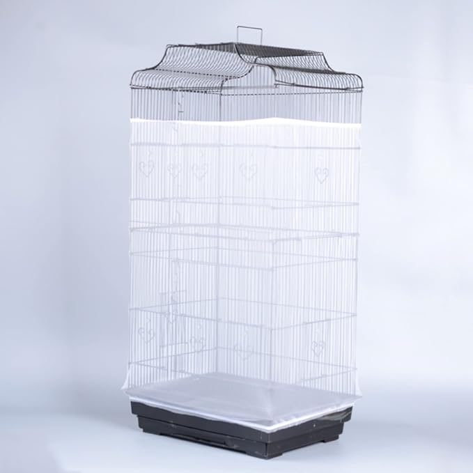 Bird Cage Seed Catcher, Large Airy Gauze Seeds Bird Cage Cover Guard Adjustable - Image 7
