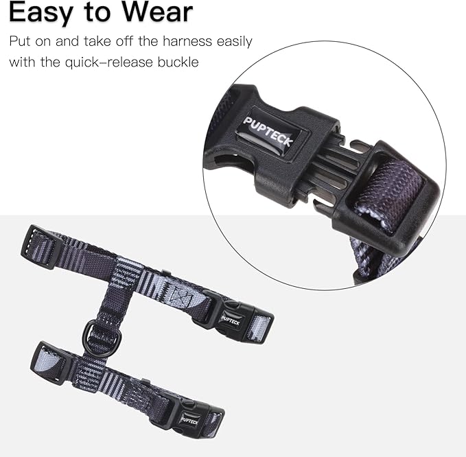 PUPTECK Adjustable Cat Harness and Leash Set Escape Proof Kitten Strap Collar - Image 3