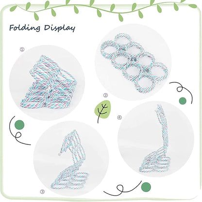 Bird Swing Climbing Rope Net Toys 14" x 24" Parakeet Hemp Rope Perch Swing - Image 9