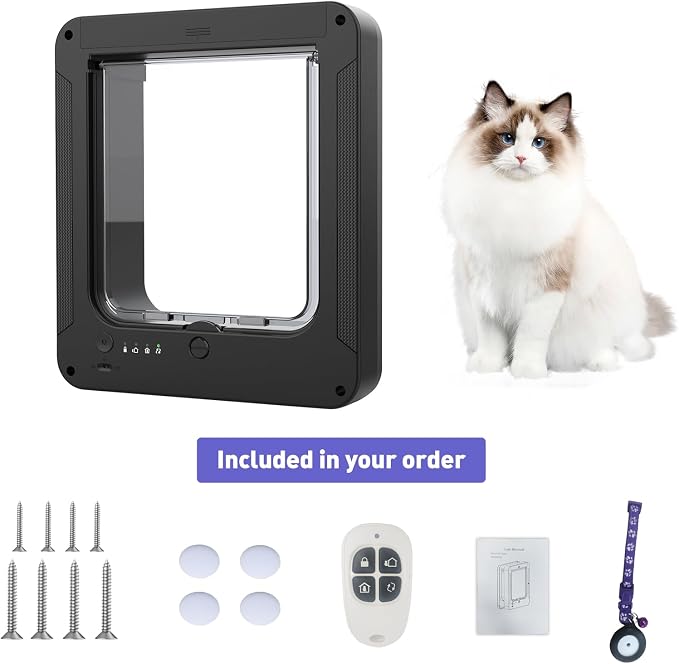 Smart Cat Door for Interior & Exterior Doors, Inter Frame Size 8.34" x 7.83" - Image 7