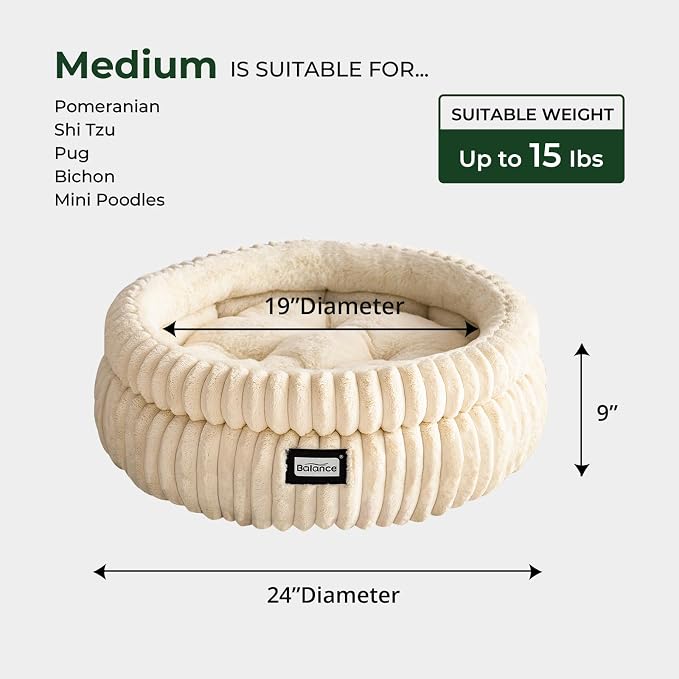 BALANCE Cat Bed Kitten Bed, Washable Round Cat Beds - Image 5