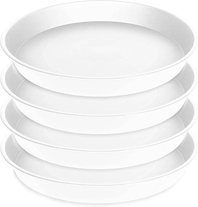 4 Pack of 14 inch Plant Saucers, Plant Saucer 14" Round, Plastic Plant Tray by Bleuhome