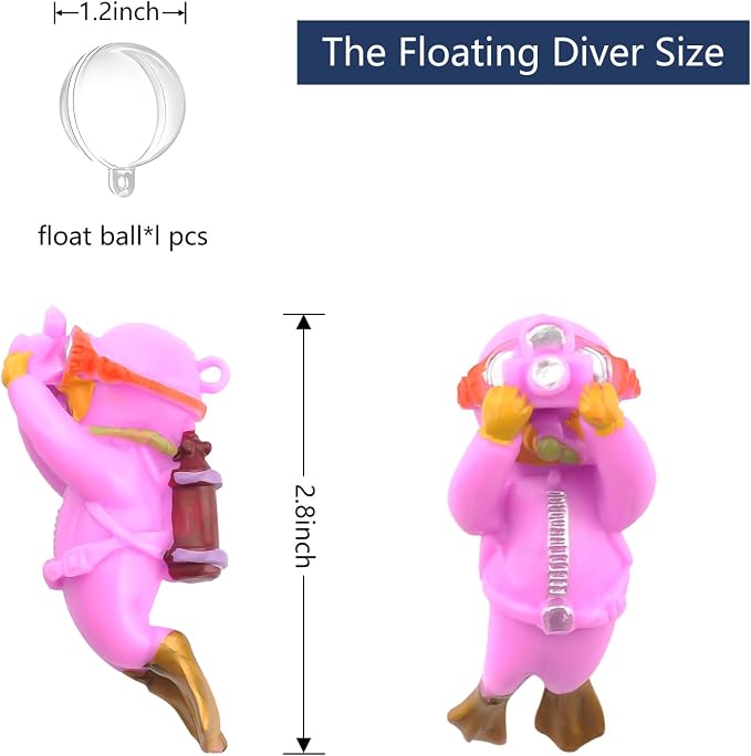 onesimcr Floating Fish Tank Decorations, Aquarium Decorations, Lovely Diver - Image 3