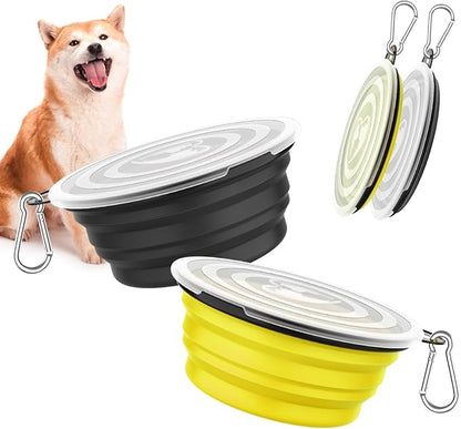 Pawaboo Collapsible Dog Bowls 2 Pack, Silicone Feeding Watering Bowls by Pawaboo