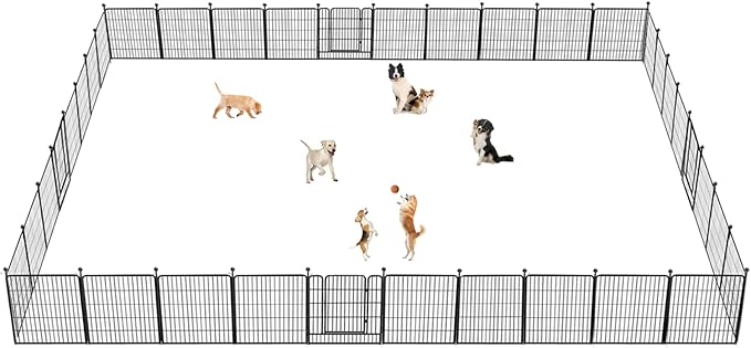Dog Playpen 32 inch 30 Panels Indoor Outdoor Dog Pen by Jhsomdr