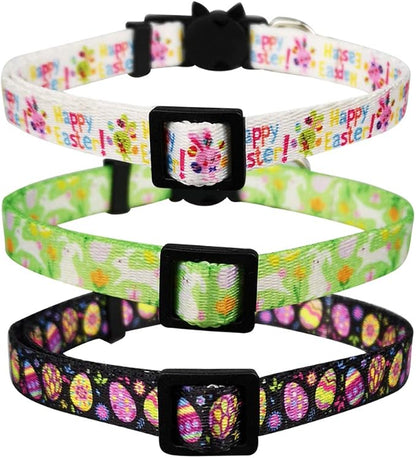 3 Pack Easter Cat Collar with Bell Breakaway Adjustable - Image 2