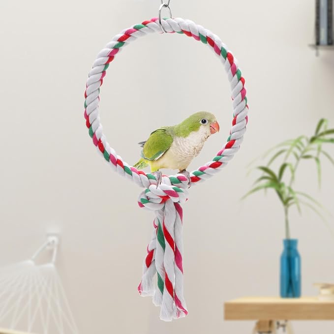 Bird Rope Swing Toy Parrot Climbing Perch Stand - Image 3