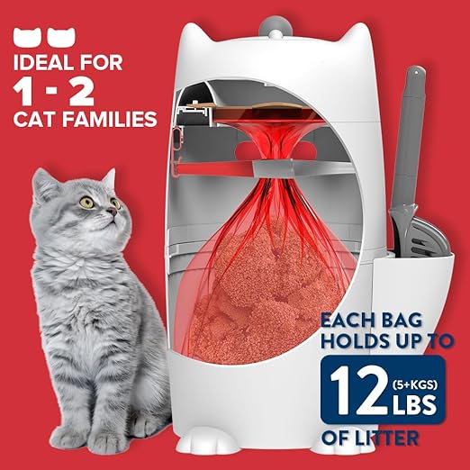 Red Rocket Pets Cat Litter Trash Can Kitty Twister Plus Pack, 12x Refills Bags - Image 2