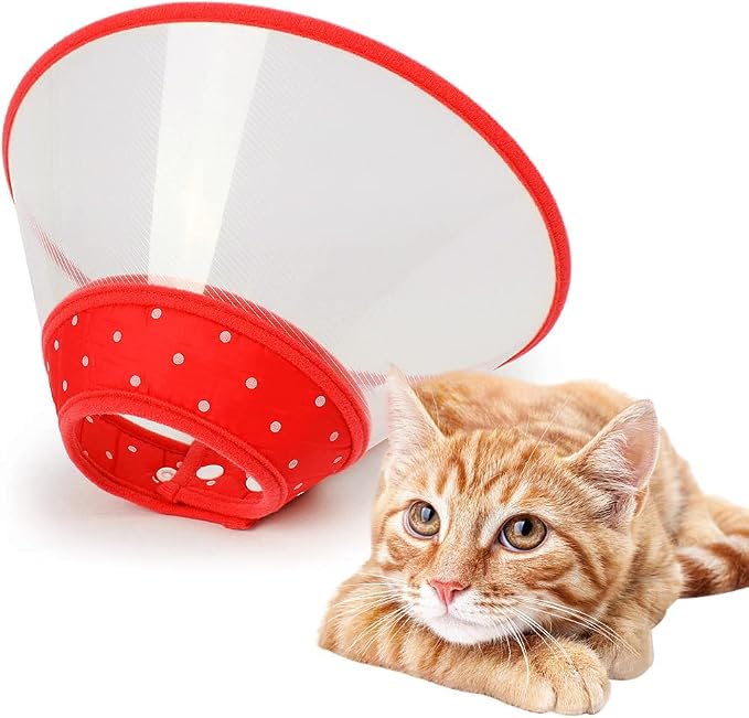Pet Cone Recovery Dog Cone Adjustable Dog Collar Clear Padded Collar by Andiker-ServingforYou
