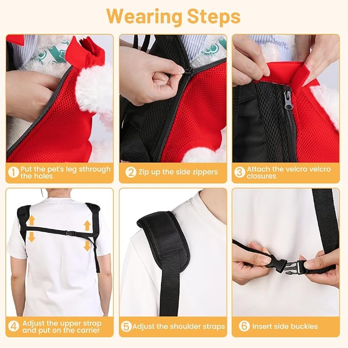Inspack Dog Backpack Carrier/Cat Carrier, Adjustable Pet Front Carriers Travel - Image 7