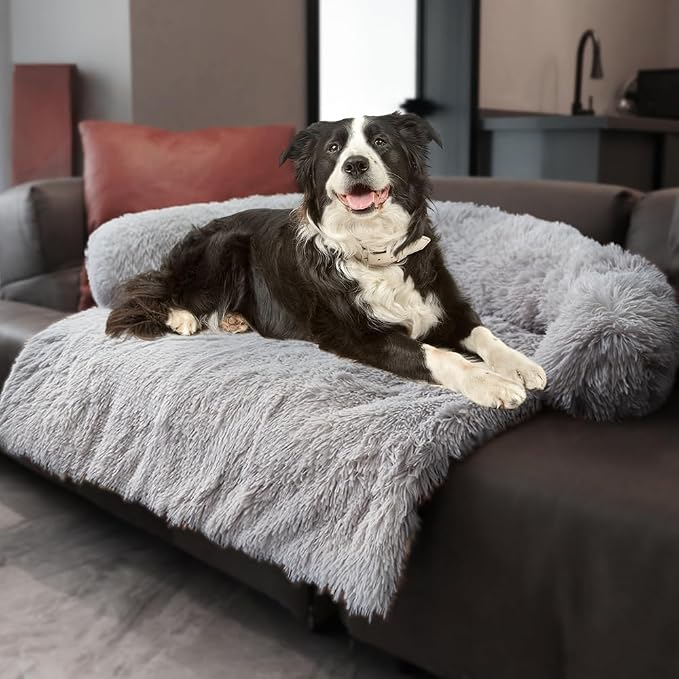 Calming Dogs/Cats Bed Mats, Dog Pad Washable Removable Couch Cover, Plush Long by Tinaco