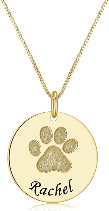 Personalized Cute Dog Cat Paw Name Necklace Forever Love Custom Heart Pendant - Image 2