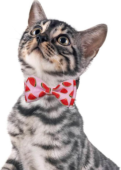 Fruit Cat Collar with Bow Tie and Bell 3 Pack Watermelon Strawberry and - Image 6